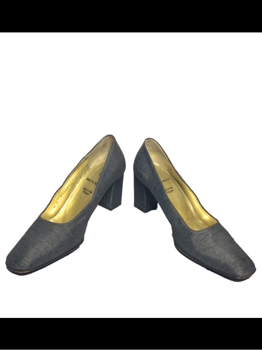𝅺🌷 Bruno Magli🌷 Gray Block Heel Pumps 8B